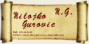 Milojko Gurović vizit kartica